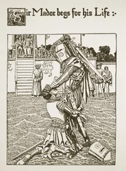 Sir Mador bittet um sein Leben, Illustration aus 